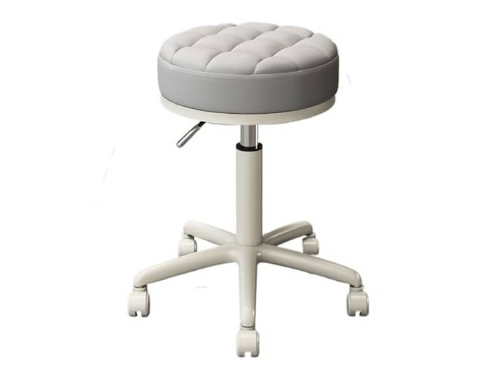 Verstellbarer Rollhocker mit Fußstütze, runder Rollhocker drehhocker Stuhl mit Rollen, for Tattoo-Salon, Arbeit, Heimbüro