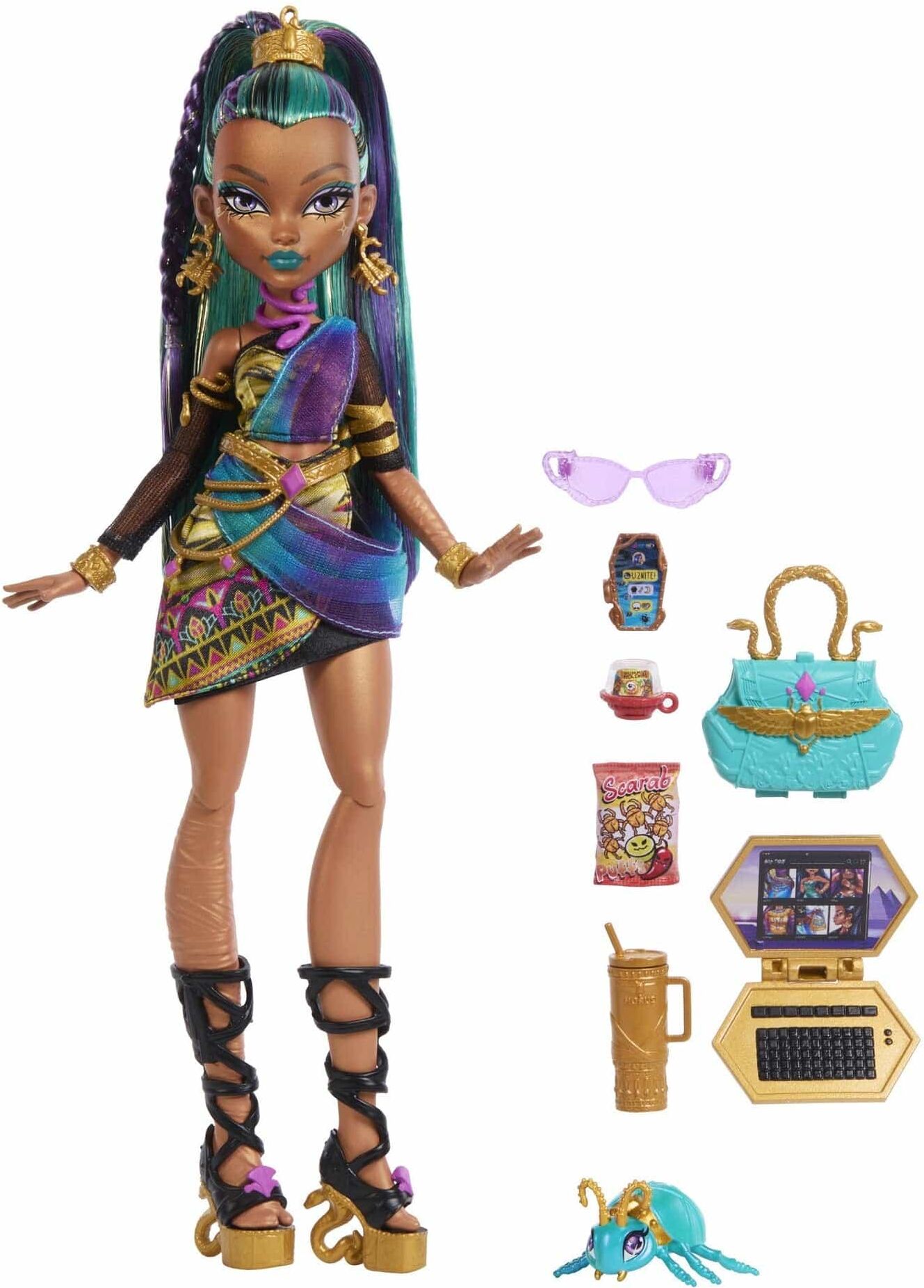 Monster High Nefera Fashion Doll, 11.5 Inches Tall, by Mattel
