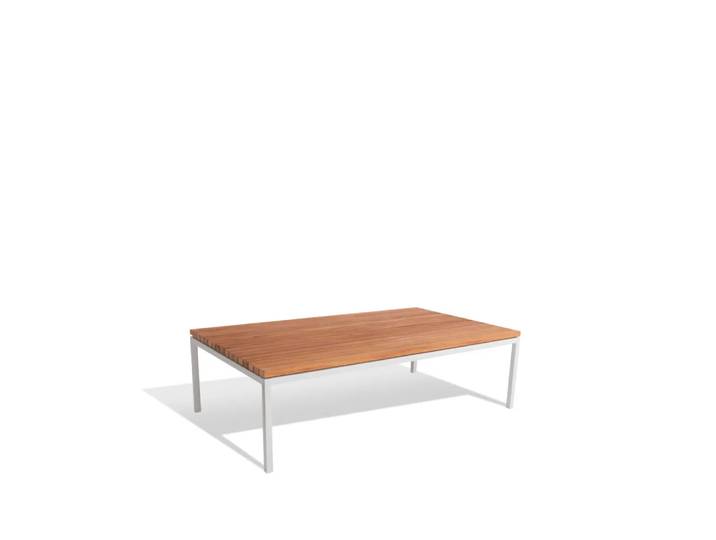 Skargaarden Bönan Lounge-Tisch Teak, small, hellgrauer Aluminiumrahmen