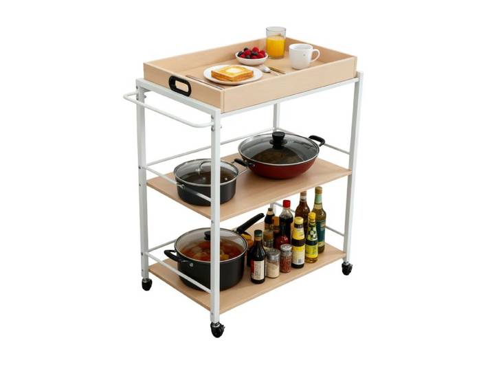 Relaxdays Servierwagen mit abnehmbarem Tablett