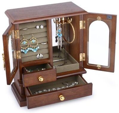 No "Wooden Jewelry Box for Women - 8.46""L x 4.33""W x 10.31""H"