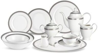 Lorren Home Trends Evelyn 57-Piece Dinnerware Set in Bone China (Service for 8)