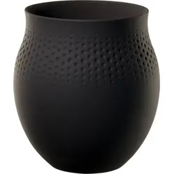Villeroy & Boch Manufacture Collier noir Vase Perle groß 16,5x16,5x17,5cm
