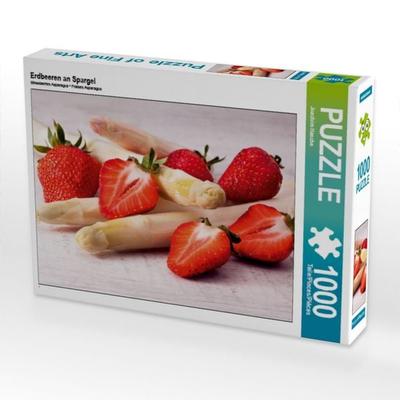CALVENDO Puzzle Erdbeeren an Spargel | 1000 Teile Lege-Größe 64x48cm Foto-Puzzle für glückliche Stunden