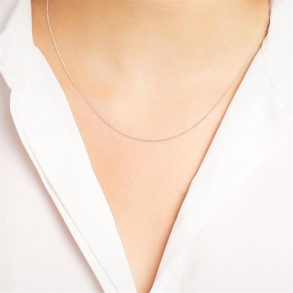 Unique Elegante Ankerkette aus 585er Weißgold silber