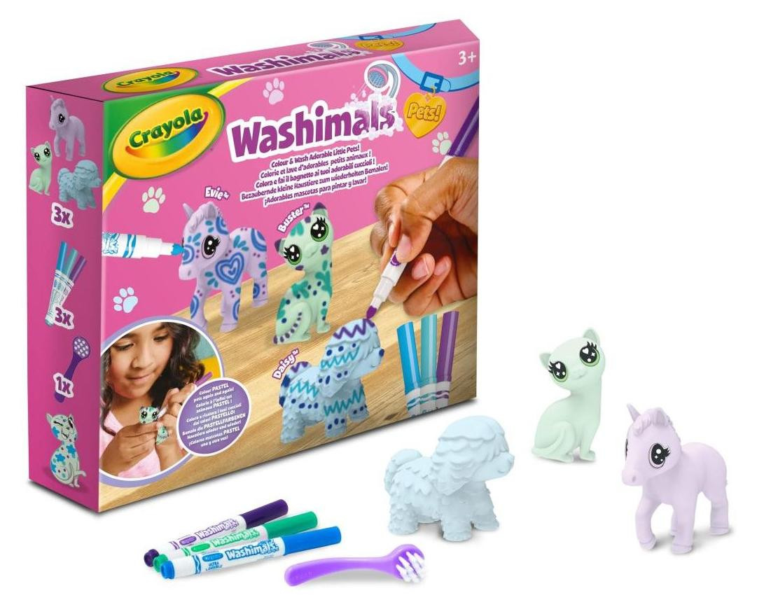 Crayola Washimals Creative Play - 3 Pastel Dieren - Voor Kinderen vanaf 3 Jaar - Mix