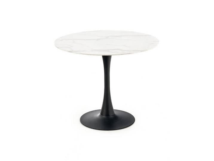 designimpex Esstisch Design Esstisch rund HAA-111 Glasplatte Marmor Schwarz Glas Esszimmer, Esstisch, Esszimmertisch, Tisch, Ausziehtisch, Küchentisch, Esszimmer