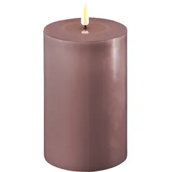 Deluxe Homeart LED Stumpenkerze Real Flame lila, Ø10 x H15cm, lila
