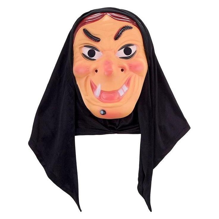 Widmann Maske Hexe mit Kopftuch aus Plastik (54491)
