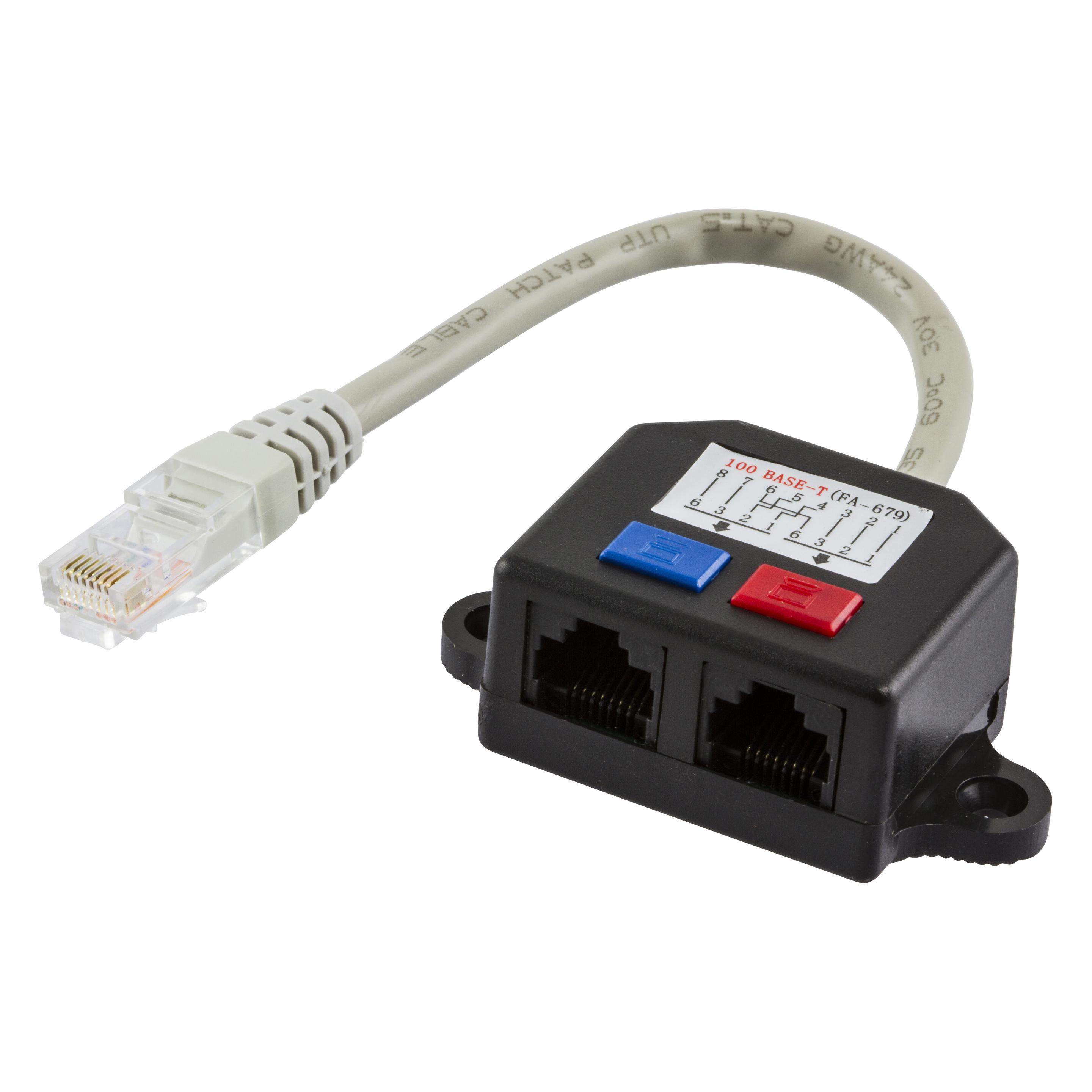 Deltaco 679-U networking cable Black, White (U/UTP, CAT5, 0.10 m) (679-U)