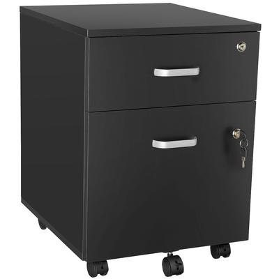 TecTake GmbH tectake Rollcontainer Vagur, 2 abschließbare Schubladen Schwarz
