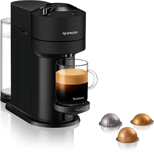 REACONDICIONADO Seminuevo Muy bueno Cafetera de cápsulas - Nespresso® Krups Vertuo Next XN910N, 1500W, 1.1L, Calentamiento en 30 s