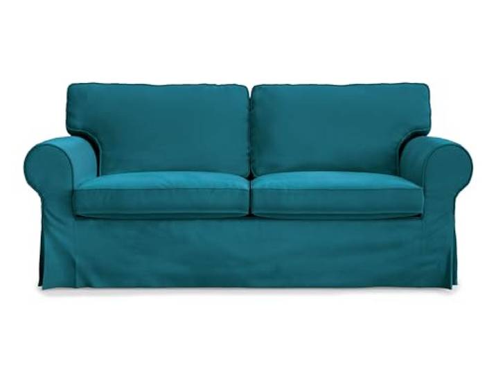 MASTERS OF COVERS Housse de canapé Compatible avec IKEA Ektorp 2 Places\, revêtement de Remplacement\, Fait Main\, 100% Coton (Bleu pétrole\, Velours)