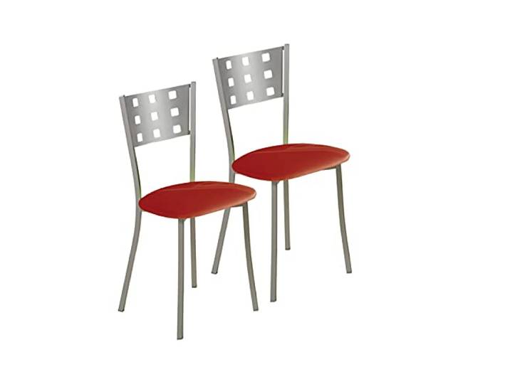 ASTIMESA SCMCRO 2 Küchenstühle, Metall, Rot, Sitzhöhe 45 cm