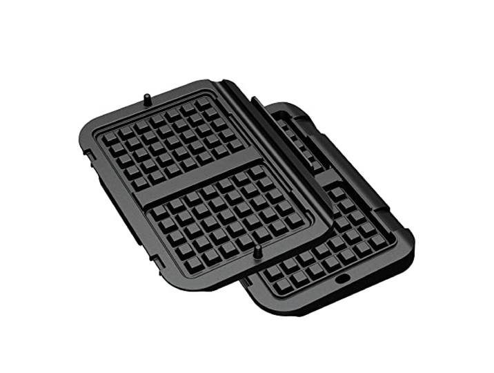 Tefal XA7308 OptiGrill Waffelplatten passend für OptiGrill 4in1 und 2in1 Modelle Zubereitung von Belgischen Waffeln Schwarz