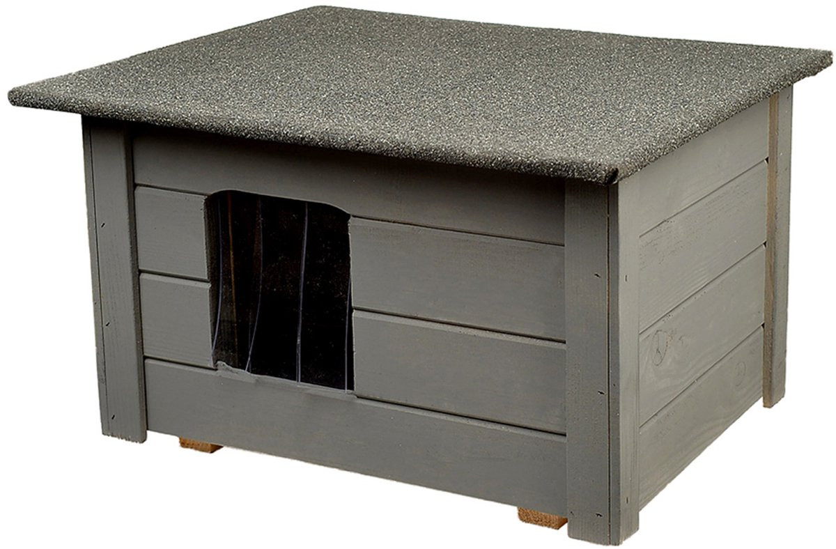 Geïsoleerde houten kennel voor kleine hond - grijs