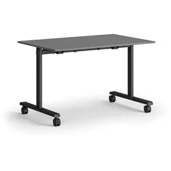 Mobiler Schreibtisch MATCH, 120x80 cm, schwarzes Metallgestell, Graphit
