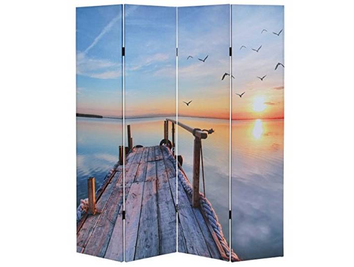 Mendler Foto-Paravent T234 170x160cm - Sonnenuntergang Paravent, Trennwand, MVG-Zertifiziert