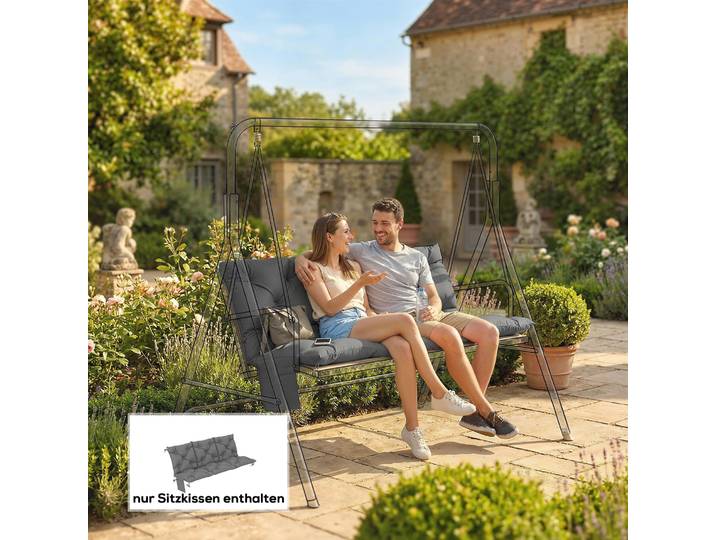 Outsunny Coussin Banc Extérieur 150x100cm Gris Déperlant