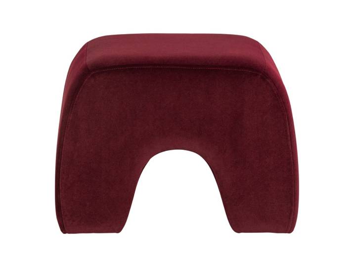 Pouf en velours bordeaux rouge en polyester