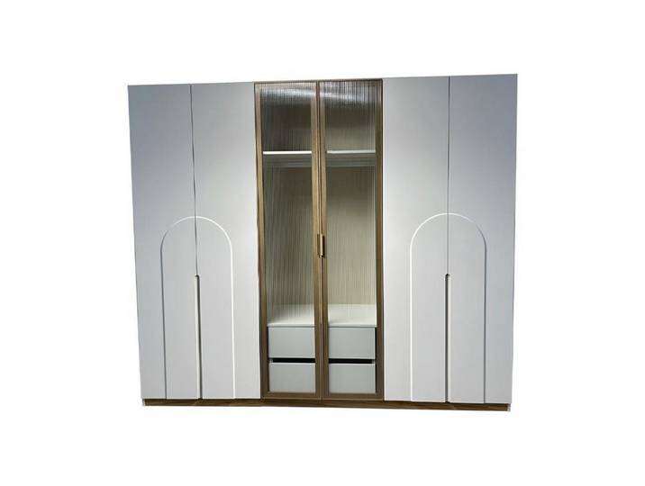 JVmoebel Kleiderschrank Grauer Designer Glasschrank aus hochwertigem Material