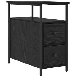 vidaXL Nachttisch Schwarz Eichen-Optik 30 x 60 x 60 cm Holzwerkstoff
