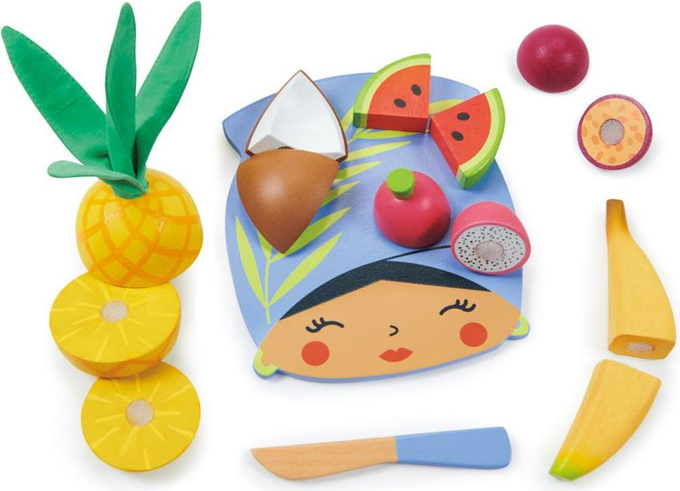 Tender Leaf Toys Houten snijplank speelset met tropische vruchten voor kinderen