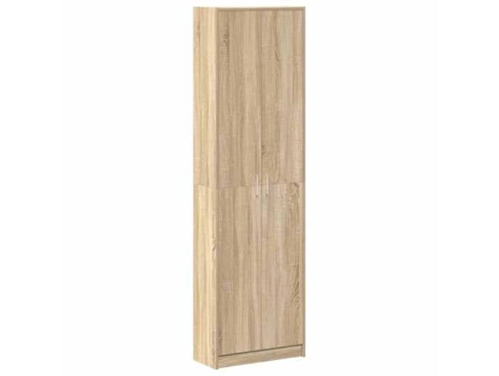 smnyxs Schrank Sonoma Eiche 55 x 25 x 189 cm Holz Aufbewahrung von Kleidung, Schuhen und Accessoires, Türen mit Scharnieren, silberfarbene Metallgriffe, klares Design