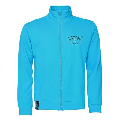 Sweatjacke NASSAU BEACH "NB231031", Herren, Gr. 52L, blau (cyan), 60% Baumwolle .40% Polyester, Sweatjacken Sweatjacke