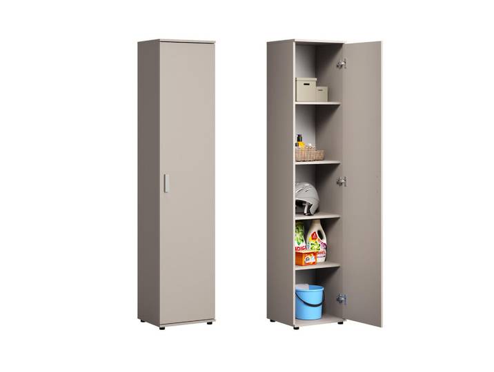 Home Collective Mehrzweckschrank mit 1 Tür & 4 Einlegeböden in Kaschmir, 40x184x35 cm, Waschküche, Mehrzweckschränke