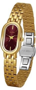 Inspired Deals Vintage Women's Oval Quartz Watch Gold Bracelet Dress Watch With Butterfly Clasp gold Red