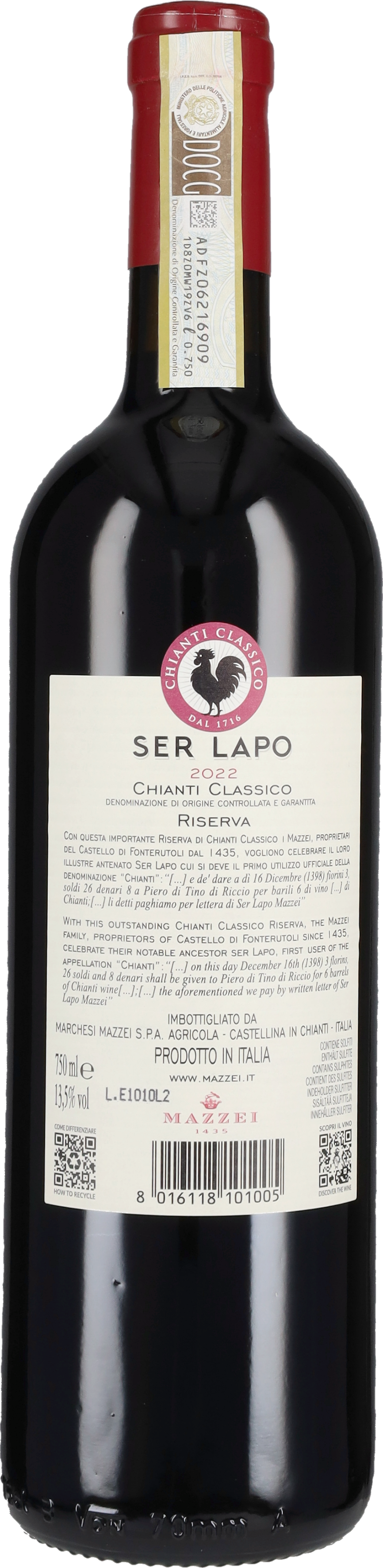 Chianti Classico Riserva 'Ser Lapo' Castello di Fonterutoli - Mazzei 2022