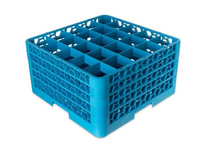 Carlisle RG25-414 OptiClean Glasregal mit 25 Fächern, mit 4 Verlängerungen, 26,2 cm, Polypropylen, Carlisle Blue