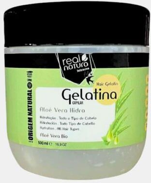 REAL NATURA COSMETICS GELATINA CAPILAR ALOE VERA HIDRA 500ml