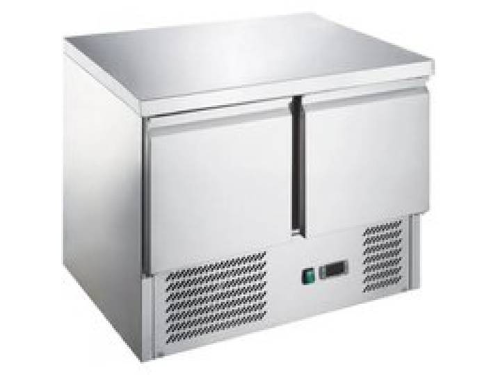 Saladette réfrigérée professionnelle - 240 L - 2 portes inox - +2/+8°C - GN 1/1 - Thermostat digital