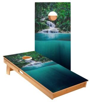 Skip's Garage Forest Waterfall Cornhole Boards