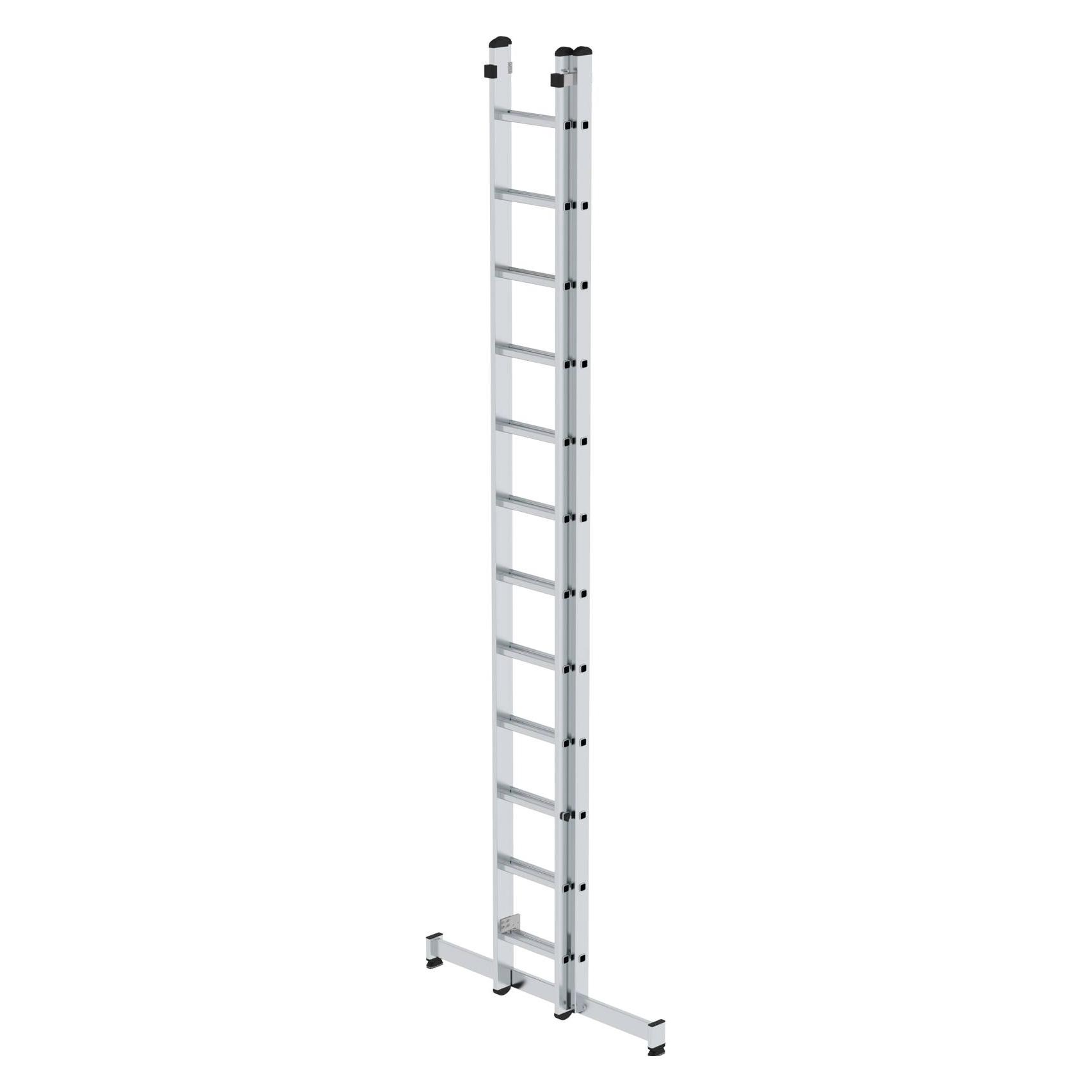 Munk Sprossen-Schiebeleiter 2-teilig mit nivello-Traverse 2x12 Sprossen (Anlegeleiter) (020412)