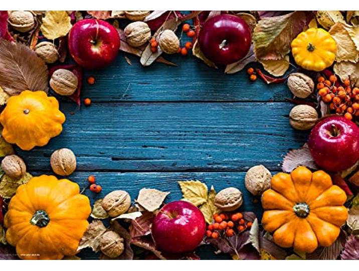 Tischset Platzset abwaschbar - Herbstliches Dekor - aus erstklassigem Vinyl (Kunststoff - BPA-frei) - 4 Stück - rutschfeste Tischunterlage mit zeitlosem Design - Tischmatte - Made in Germany