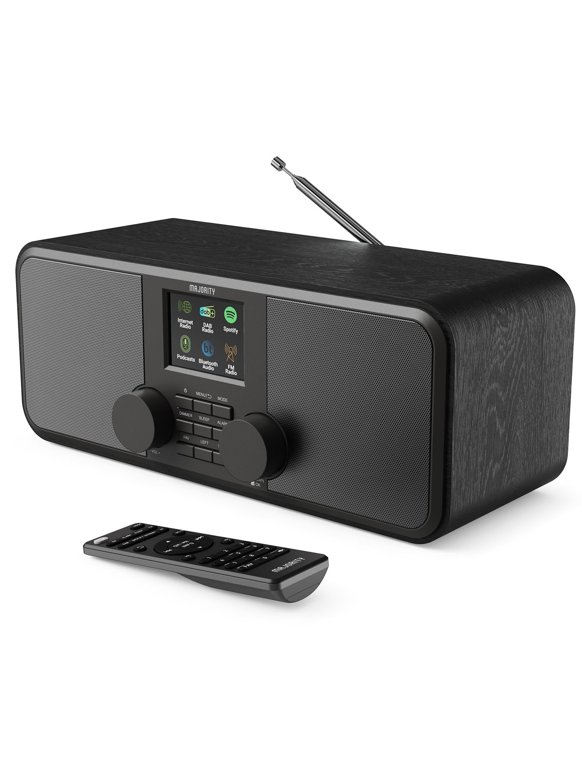 Majority Rostock DAB+/FM Internet Radio With Bluet - DAB+/FM - Stereo - Schwarz