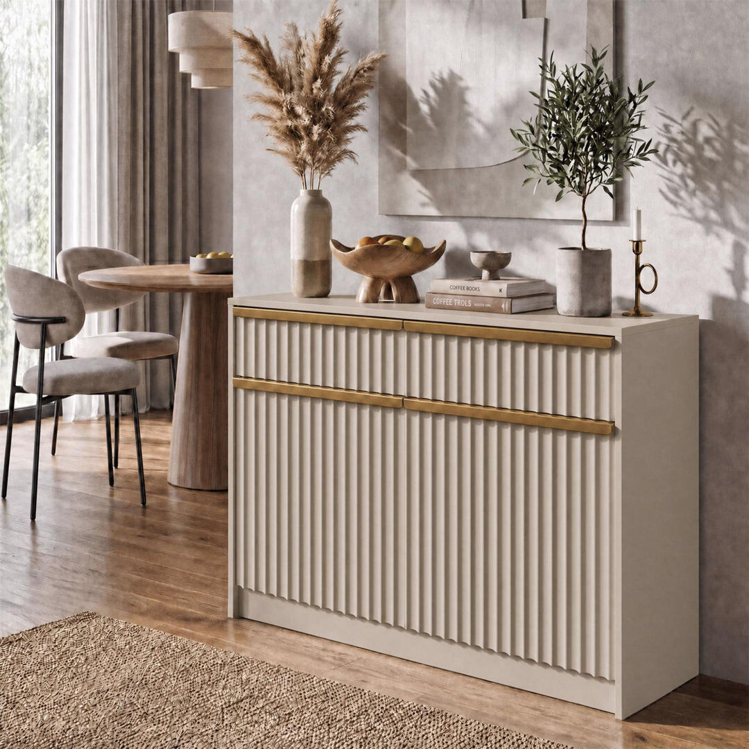 Daily Deal Offers Lania 110cm Sideboard Beige 77cm H X 110cm W X 40cm D