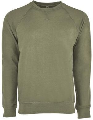 Next Level N9000 Laguna Raglan Crewneck Sweatshirt in Military Green size Large   60/40 cotton/polyester fleece 9000, NL9000