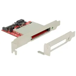 Delock Kartenleser (CF I, CF II) (SATA), Speicherkartenlesegerät, Schwarz, Rot, Silber
