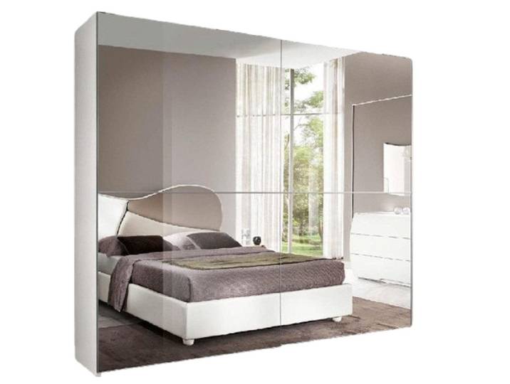 Xlmoebel Kleiderschrank Holzdesign Schwebetüren-Schrank mit Spiegel und Stauraum (1-St., Kleiderschrank) Hergestellt in Europa