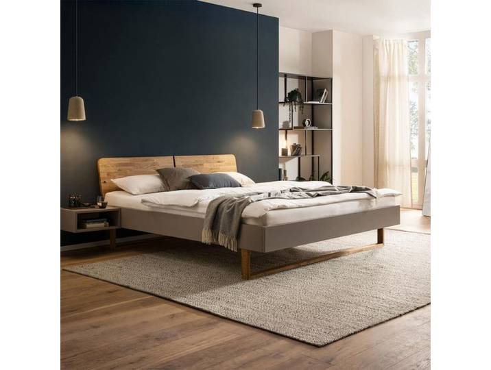 HOMELIV. Bett Nero Komfort Wildeiche teilmassiv 180x200cm modern, Mit Kopfteil