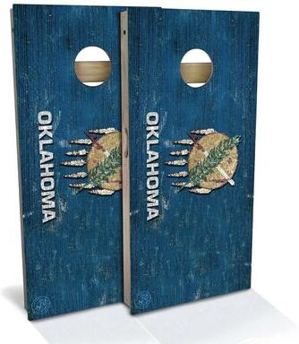 Skip's Garage Oklahoma Flag Outdoor Cornhole Board Set