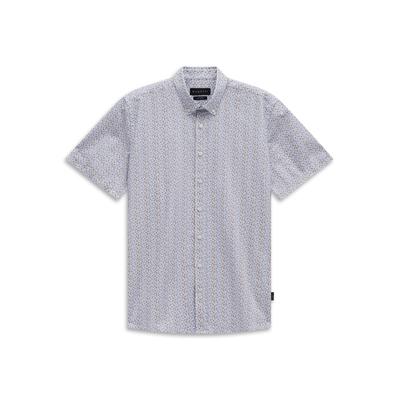 Kurzarmhemd BUGATTI "Reine Baumwolle", Herren, Gr. 3XL, Normalgrößen, blau (220, hellgrau), Piqué, 100% Baumwolle, normal, Hemden, feines Allover-Muster