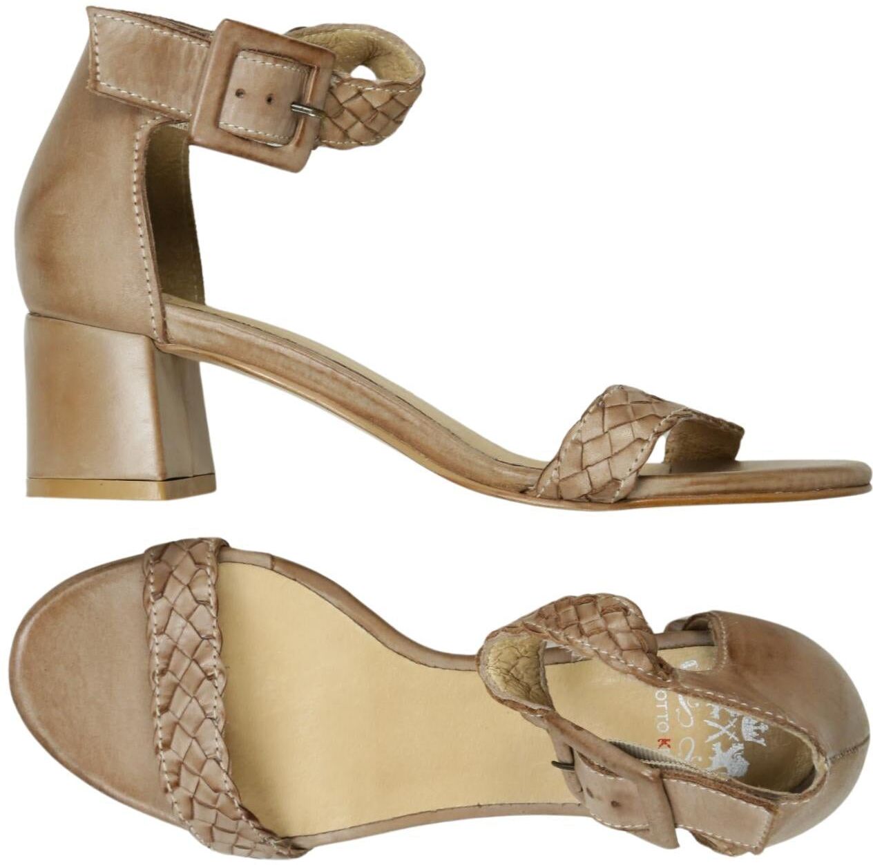 Otto Kern Damen Sandalen, Beige, Gr. EU 37, Leder - Second Hand