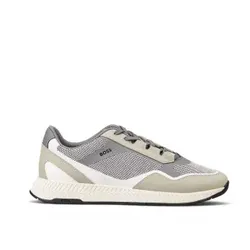 BOSS für Herren. 50568928 Sneaker Titanium beige, grau (43), Wohnung, Schnürsenkel, Lässig