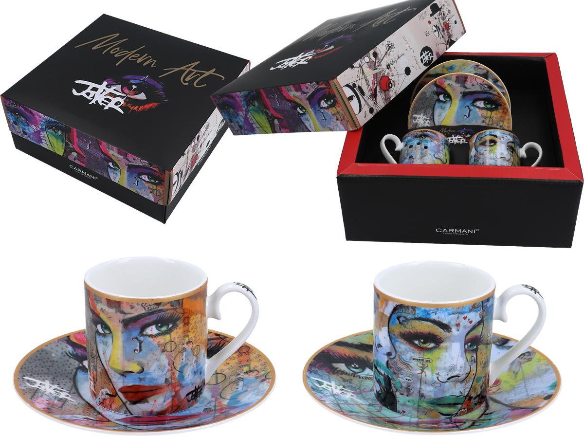 Carmani Set van 2 espresso kopjes Loui Jover