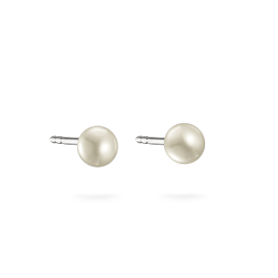 Paar Ohrstecker THOMAS SABO "Perlen-Ohrstecker Silber", weiß (silberfarben, weiß), Ohrringe, Damen, 5,2mm, Perlen Silber 925 (recycelt), Perlen, Silber 925 (recycelt), mit Süßwasserzuchtperle
